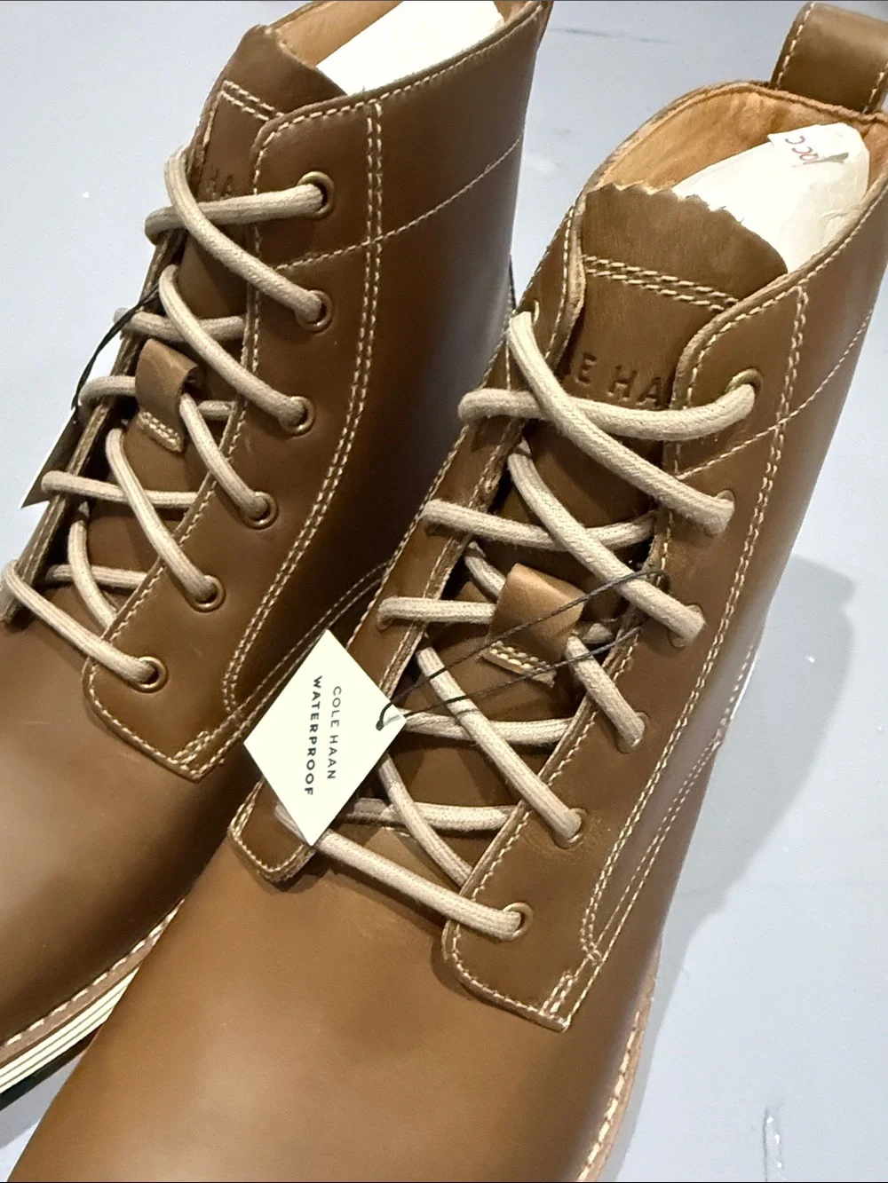 Men's Brown Leather Cole Haan Lace-Up Ankle Boots